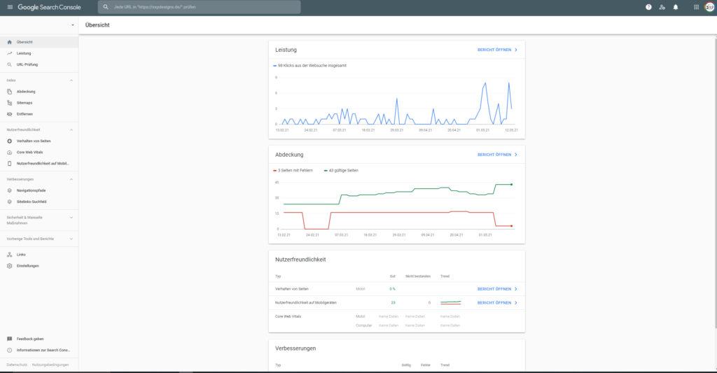 Webseite selbst testen Search Console
